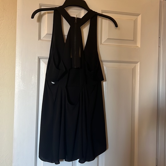 BCBG Maxazria sheer v-neck, super sexy part backless Small top. - Picture 5 of 8